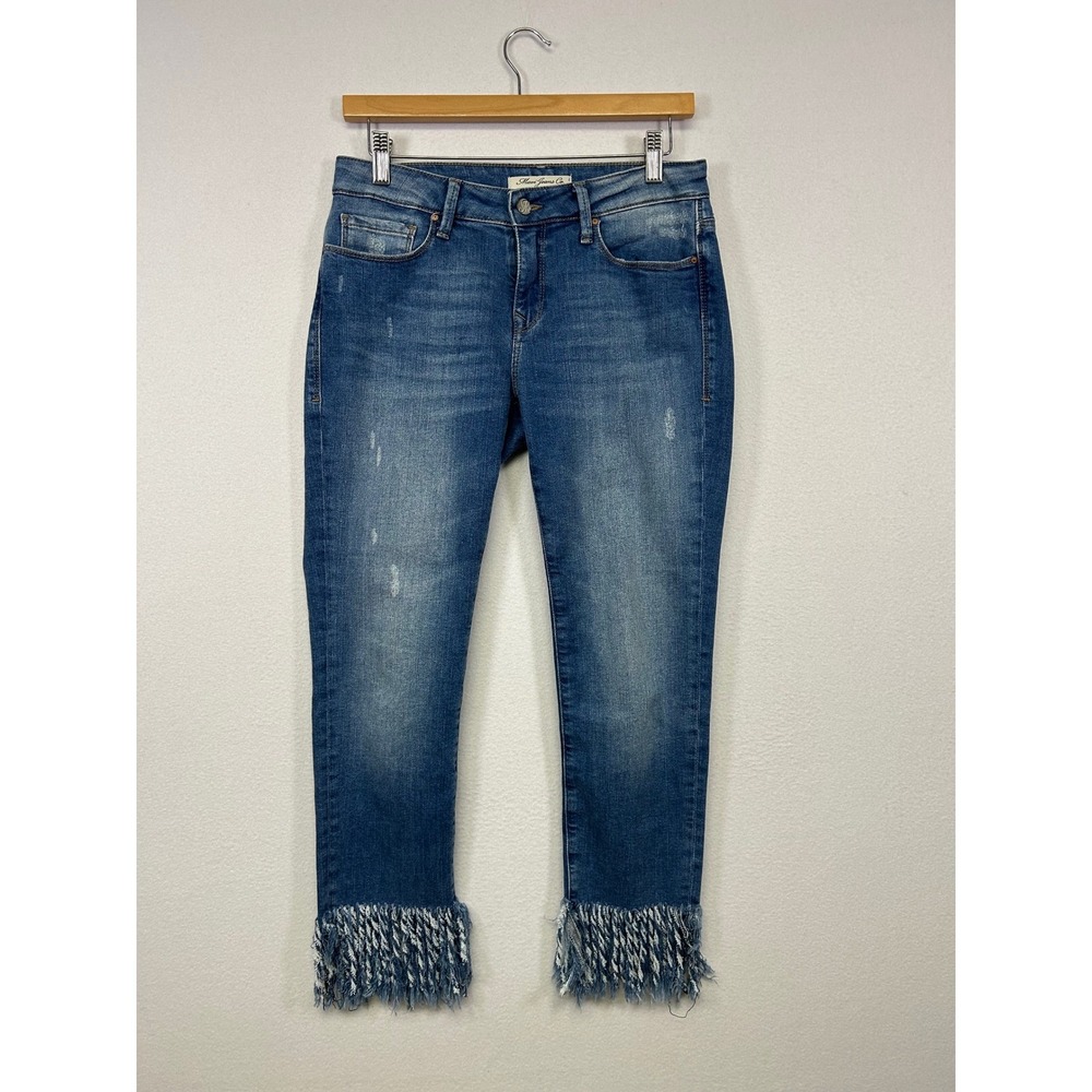 Boho Fringe Mavi Womens Size 26 Blue Kerry Ankle Mid-Rise Straight Leg Jeans‎
